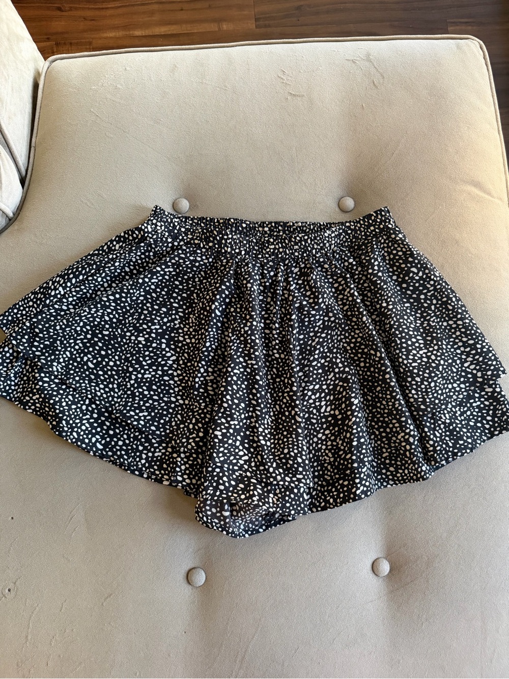 Nasty Gal Black Skirt with White Speckled Print